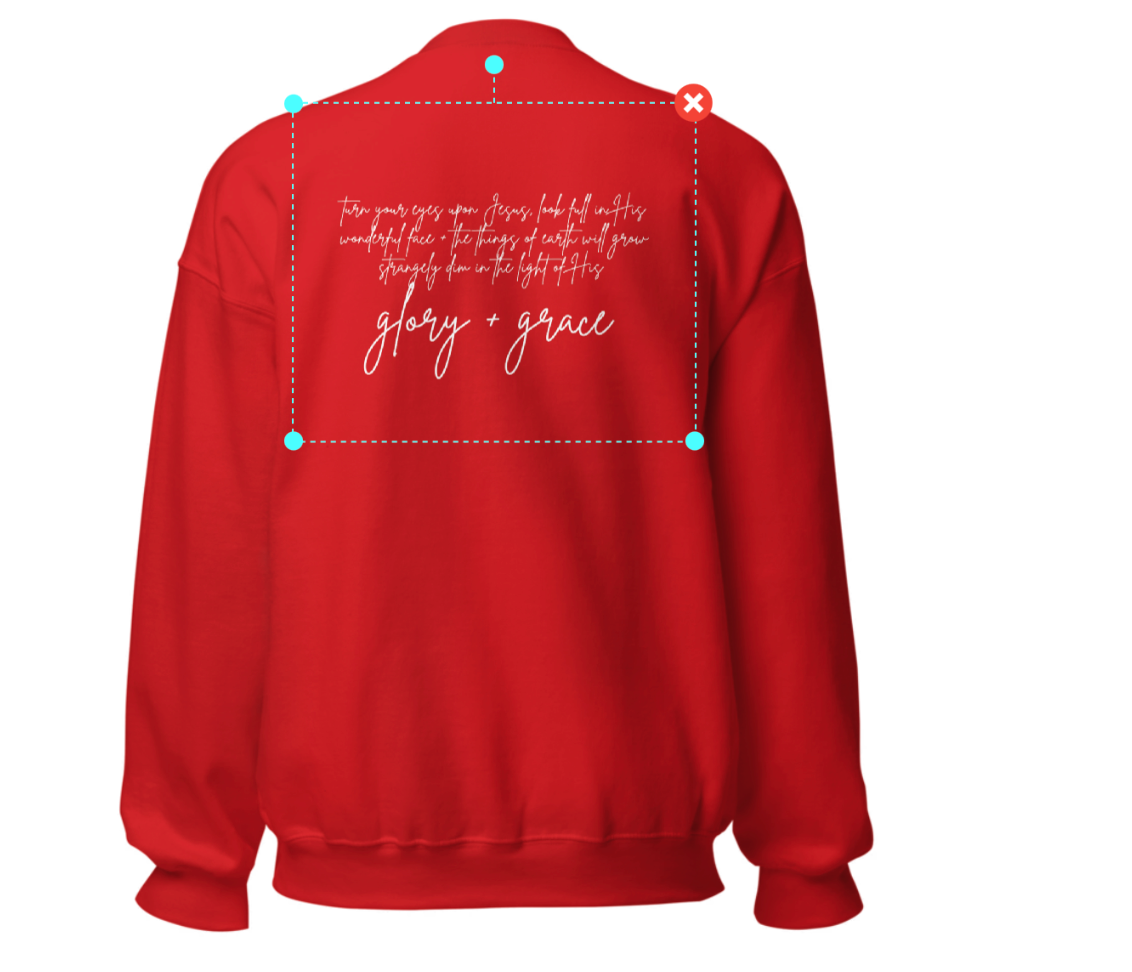 Glory + Grace Crewneck Sweatshirt Holiday Red